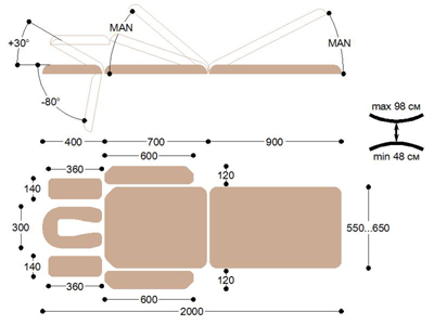 Массажный стол Heliox X103K