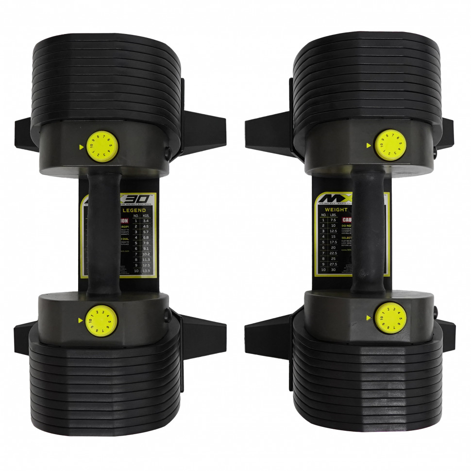 Гантели наборные First Degree Fitness MX Select MX-30, вес 3.4-13.9 кг, 2 шт без стойки